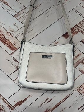 Nine West White and Cream Crossbody Bag